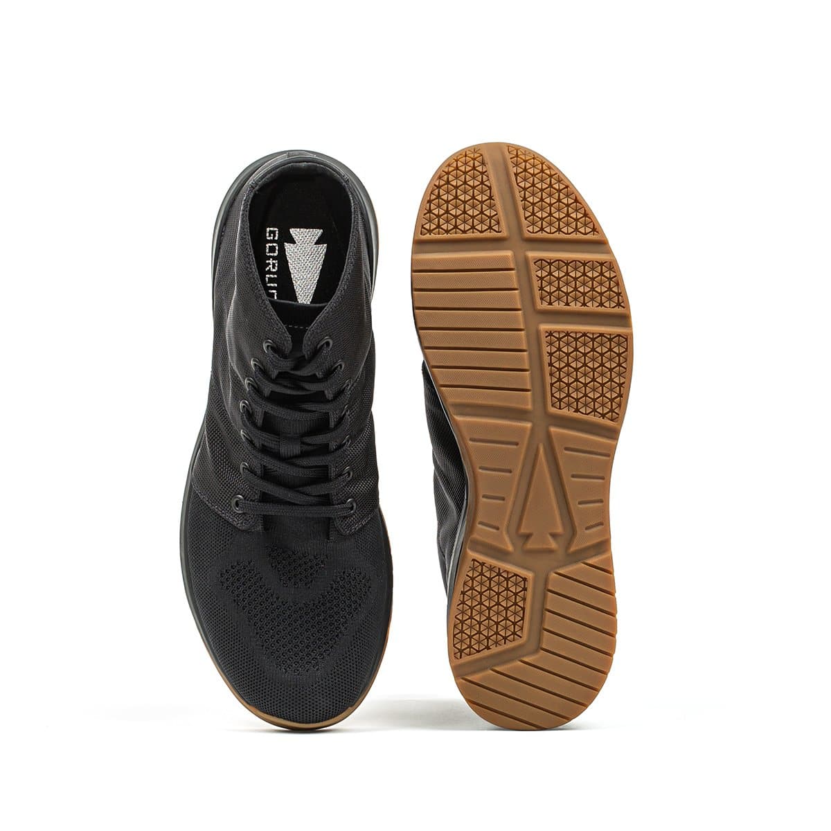 Men's Ballistic Trainers - Mid Top - Black + Gum