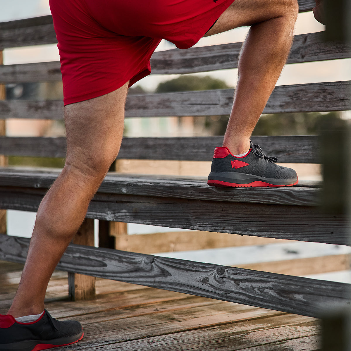 Men's Ballistic Trainers - Wolf Grey + High Risk Red W / Red Reflective Spearhead