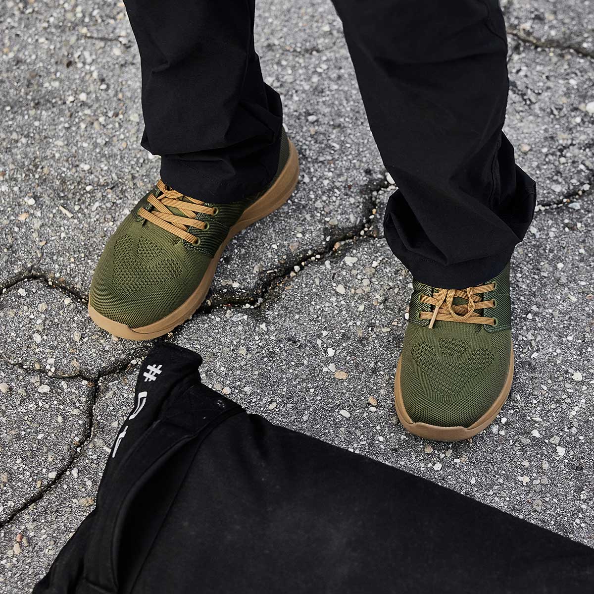 Men's Ballistic Trainers - Green + Gum