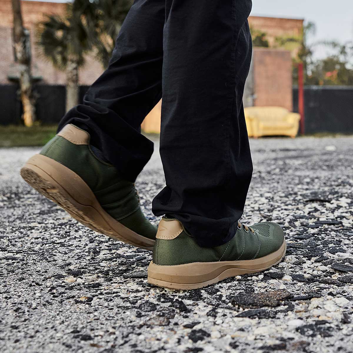 Men's Ballistic Trainers - Green + Gum