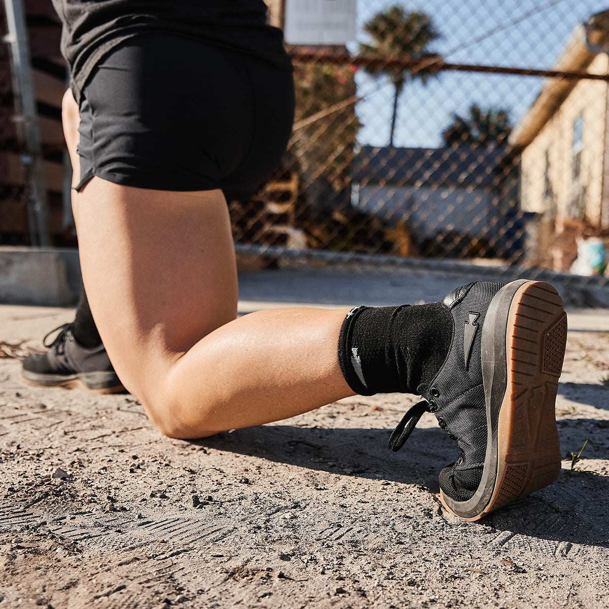 Women's Ballistic Trainers - Black + Gum w/ Black Reflective Spearhead