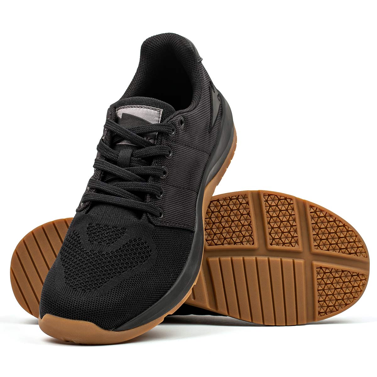 Women's Ballistic Trainers - Black + Gum w/ Black Reflective Spearhead